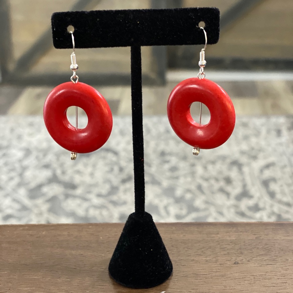 New Red Stone earrings